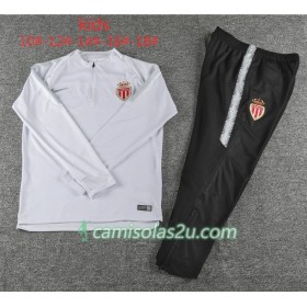 AS Monaco Criança Sweat de Treino Conjunto Branco 2018/19